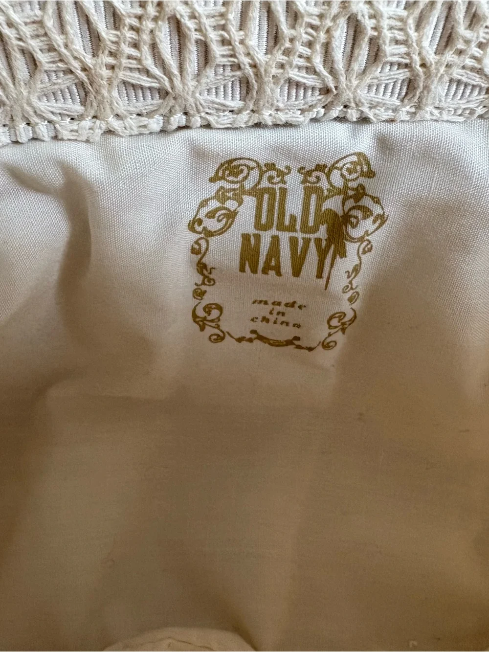 Old Navy Cream Crochet Clutch Handbag